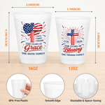 Personalized 250th USA Anniversary Frosted Food-Grade Plastic Cup with Text Set of 10 Independence Day Party Favor for American Families