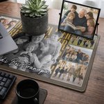 Tapis de souris antidérapant personnalisé multicolore Best Dad Ever 2-6 Photos Tapis de souris avec texte Fournitures de bureau Utilisation quotidienne Cadeau de fête des pères pour papa