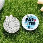 Personalized Let's Par Tee Golf Ball Marker Magnetic Hat Clip with Name Daily Use Game Day Birthday Gift for Friend Golf Player