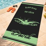 Serviette de plage personnalisée avec nom et texte - Cadeau pour les amateurs de natation