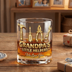 Personalised Hand Tools 10 oz Whiskey Glass with Name Fathers' Day Birthday Gift for Dads Whiskey Lovers