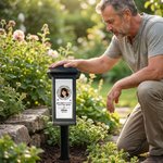Personalised Always Loved Butterfly Photo Solar Garden Light with Name and Year Garden Cemetery Decor Memorial Sympathy Gift for Family Friend