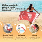 Serviette de plage personnalisée avec nom et texte - Cadeau pour les amateurs de natation