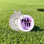 Personalized Let's Par Tee Golf Ball Marker Magnetic Hat Clip with Name Daily Use Game Day Birthday Gift for Friend Golf Player
