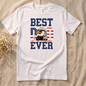 Personalized American Flag Eagle Dad 100% Cotton Men's T-shirt Sweatshirt with Name Father's Day American Independence Day Gift for Dad Grandpa