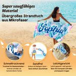 Personalisiertes Strandtuch mit Allover-Aquarell-Muster | verschiedene künstlerische Schriftarten | Sommerausflug Geburtstag Geschenk für Freunde