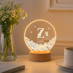 Personalized Birth Flower Clear Acrylic LED Night Light with Name Daily Use Birthday Gift for Mom Grandma