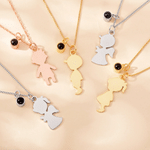 Personalised Photo Projection Angel Silhouette Necklace with Name Dainty Jewellery Daily Wear Birthday Anniversary Gift for Woman Child Friend