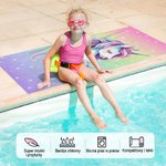 Personalizowany duży szybkoschnący ręcznik plażowy z motywem jednorożca i imieniem letni niezbędnik prezent urodzinowy dla dziewczynek