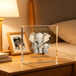 Personalized Our First Father's Day Animal Square Acrylic Plaque with Name and Year Desk Decor Father's Day Gift for New Dad