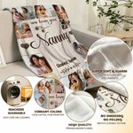 Couverture personnalisée avec nom photos et textes - Décoration de maison - Cadeau de fête des Mère et fête des Pères pour la famille