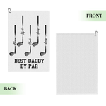 Toalla de golf personalizada Best Dad Golf Club Waffle Quick Dry con 1-10 nombres y mosquetón Uso diario Día del padre Cumpleaños para papá Jugadores de golf