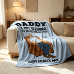 Personalised Cartoon Character Soft Throw Blanket with Name and Text Room Decor Father's Day Birthday Gift for Dad Grandad