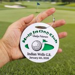 Personalized Hole In One Golf Pattern Acrylic Golf Bag Tag with Text and Date Daily Use Birthday Gift for Golf Players Lovers