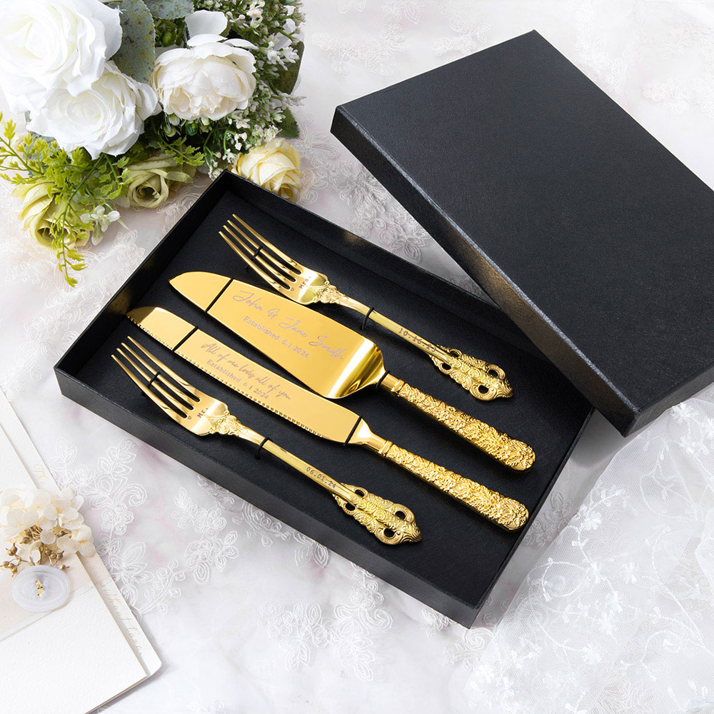 Personalised Mr and Mrs Forks Bridal Shower Gift Wedding Keepsake Cake Cutting Set