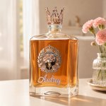 Personalized Crown Floral Design Whiskey Decanter with Glass and Name Home Decor Birthday Anniversary Gift for Women Wine Lovers