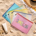 Bolsa de playa y piscina personalizada con nombre artístico impermeable libre de arena regalo vacaciones de verano para mujer