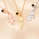 Personalised Photo Projection Angel Silhouette Necklace with Name Dainty Jewellery Daily Wear Birthday Anniversary Gift for Woman Child Friend