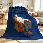 Personalised Cartoon Character Soft Throw Blanket with Name and Text Room Decor Father's Day Birthday Gift for Dad Grandad