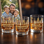 Personalised Hand Tools 10 oz Whiskey Glass with Name Fathers' Day Birthday Gift for Dads Whiskey Lovers