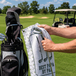 Personalized Golf Clubs Sports Towel with Name and Hanging Clip Outdoor Activities Use Game Day Birthday Father's Day Gift for Golf Lover Golfer Dad