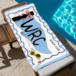 Personalized Colourful School Abbreviation Pennant Soft Quick Dry Beach Towel with Name Beach Party Graduation Gift for Woman Man Graduate