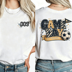 Henkilökohtainen Leopard Print Soccer Game Day Mukava T-paita Sweatshirt nimi ja numero World Cup Sport lahja jalkapallon ystävälle