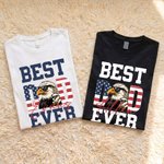 Personalised American Flag Eagle Dad 100% Cotton Men's T-shirt Sweatshirt with Name Father's Day American Independence Day Gift for Dad Grandpa