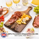 Personalized Engraved Heart Tree Stump Charcuterie Cutting Board with Names and Handle Ship from USA Anniversary Valentine's Day Gift for Couple