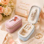 Personalizado Elegante Flor de Nacimiento Joyero de Terciopelo con Nombre Accesorio de Viaje Cumpleaños Regalo de Bodas para Mujeres Damas de Honor
