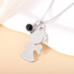 Personalised Photo Projection Angel Silhouette Necklace with Name Dainty Jewellery Daily Wear Birthday Anniversary Gift for Woman Child Friend