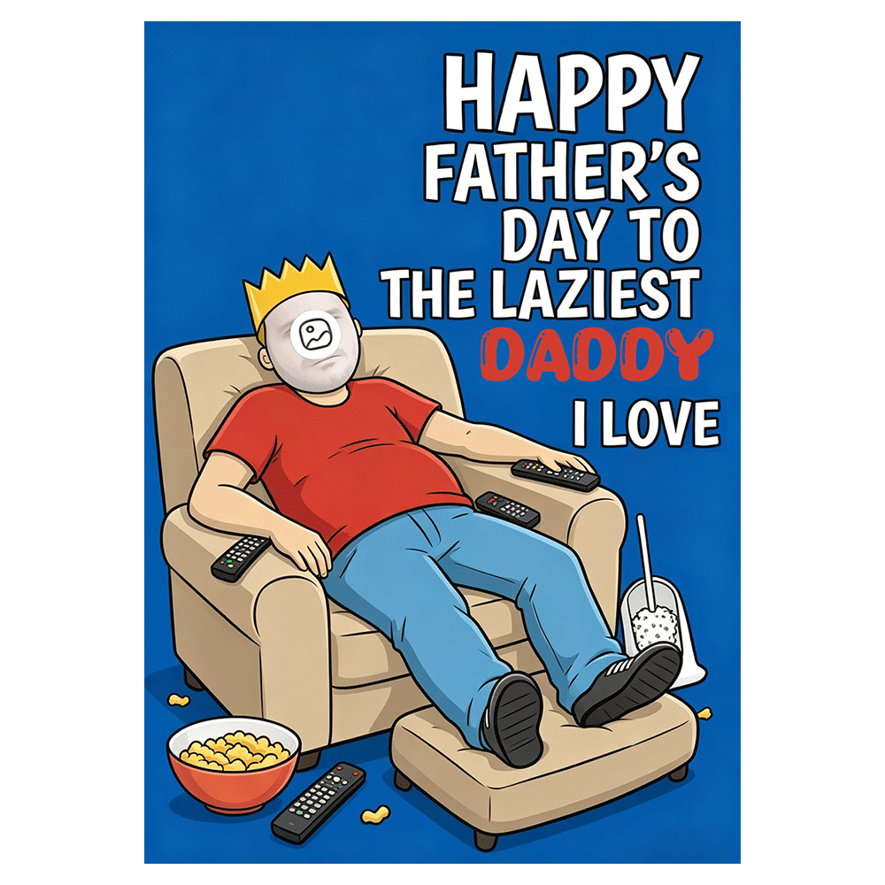 Lazy Daddy Cartoon Couch Father's Day Ecard