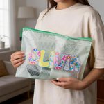 Bolsa de playa y piscina personalizada con nombre artístico impermeable libre de arena regalo vacaciones de verano para mujer
