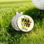 Personalized Let's Par Tee Golf Ball Marker Magnetic Hat Clip with Name Daily Use Game Day Birthday Gift for Friend Golf Player
