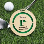 Personalized Hole In One Golf Pattern Acrylic Golf Bag Tag with Text and Date Daily Use Birthday Gift for Golf Players Lovers