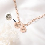 Personalized Pet Portrait Necklace with Engraved Name Dainty Jewelry Birthdayt Memorial Sympathy Gift for Dog Cat Owner Lover
