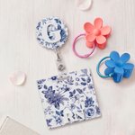 Chinoiserie Personalizada Floral Insignia Carrete con la Inicial y la Insignia Buddy Cumpleaños Apreciación Regalo para Enfermera Doctora