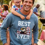 Personalised American Flag Eagle Dad 100% Cotton Men's T-shirt Sweatshirt with Name Father's Day American Independence Day Gift for Dad Grandpa