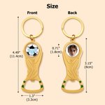 Llavero Abrebotellas Personalizado Trofeo Copa del Mundo con Foto y Nombre y Número Recuerdos del Deporte Regalo de Cumpleaños Día del Padre para los Aficionados al Fútbol