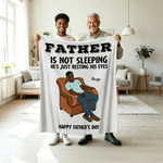 Personalised Cartoon Character Soft Throw Blanket with Name and Text Room Decor Father's Day Birthday Gift for Dad Grandad