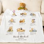 Personalized God Says I am Inspirational Scripture Classic Winnie the Pooh Soft Cotton Baby Blanket with Name Christening Baptism Gift for Infant