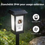 Lampe solaire de jardin personnalisée avec photo motif papillon et nom - Décoration commémorative - Cadeau de sympathie et de réconfort