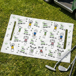 Personalized Multicolour Stickman Pattern Golf Cart Seat Cover with Name Daily Use Father's Day Gift for Golf Lover Father