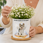 Personalised You're Always In My Heart Angel Pet Photo Ceramic Plant Pot with Name and Bamboo Tray Birthday Memorial Gift for Pet Lovers