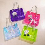 Bolso tote personalizado de material transparente con nombre y flor de nacimiento regalo de despedida de soltera y boda para mujeres