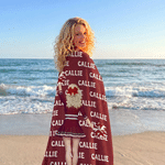 Personalized Cartoon Cheerleader Girl Soft Oversized Beach Towel with Name and Team Name Cheer Competition Birthday Gift for Girls Cheerleaders