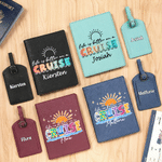 Personalised Life Is Better On A Cruise PU Leather Passport Holder Luggage Tag Set with Name Travel Essential Birthday Gift for Travel Enthusiasts