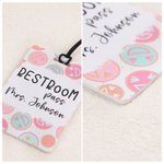 Personalized Colorful School Doodle Acrylic Hall Pass Lanyard with Text Classroom Supplies Back to School Gift for Teachers