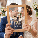 Personalised Wedding Photo LED Acrylic Night Light with Name Date and Wooden Frame Room Decor Birthday Wedding Gift for Newlyweds