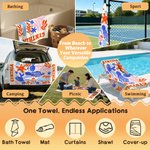 Serviette de plage magnétique surdimensionnée à séchage rapide avec nom Art abstrait personnalisé Animaux de mer Vacances d'été Fête de la plage Cadeau d'anniversaire pour la famille Amis